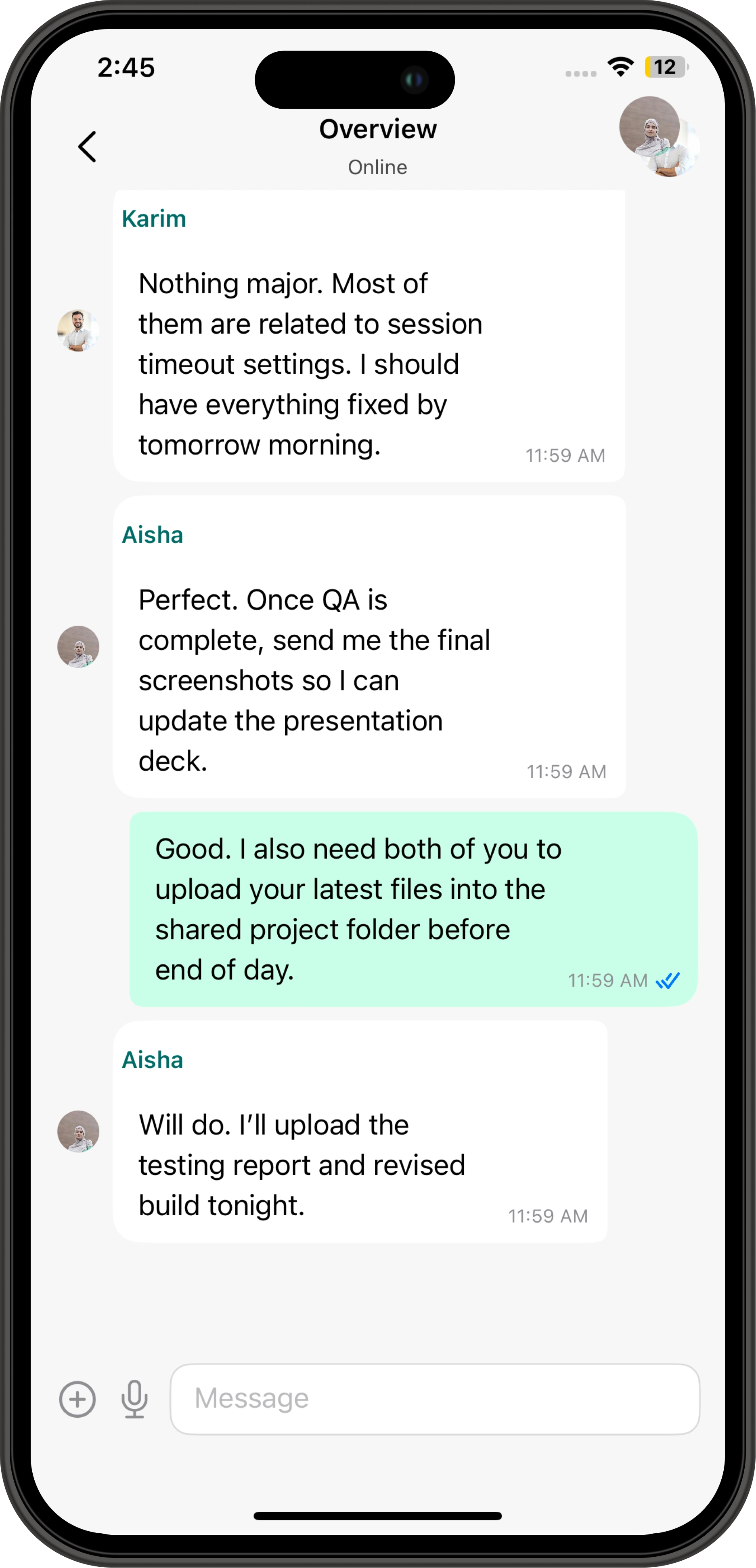 TAIRRAGO Mobile Group Conversations
